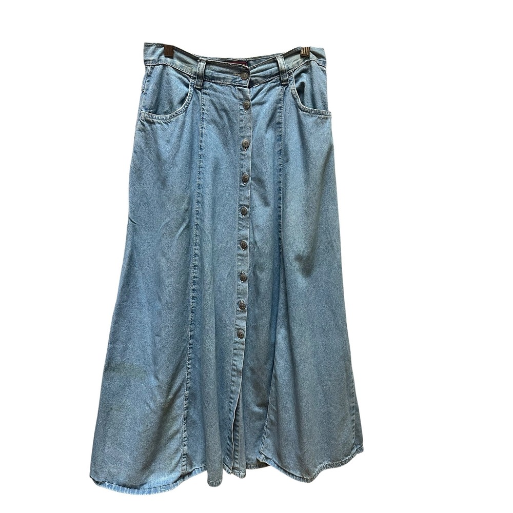 Faded Glory Light Blue Denim Maxi Skirt